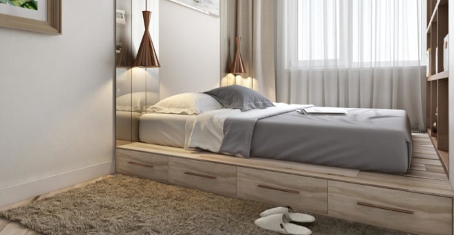 Как выбрать кровать для миниатюрной спальной комнаты